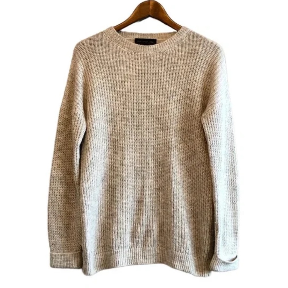 Topshop Tall Angora Goat Hair Knitted Knit Cozy Long Sleeve Sweater Shirt Grey